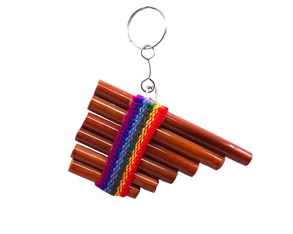 Assorted Mini Musical Instrument Wooden Figurine Keychain