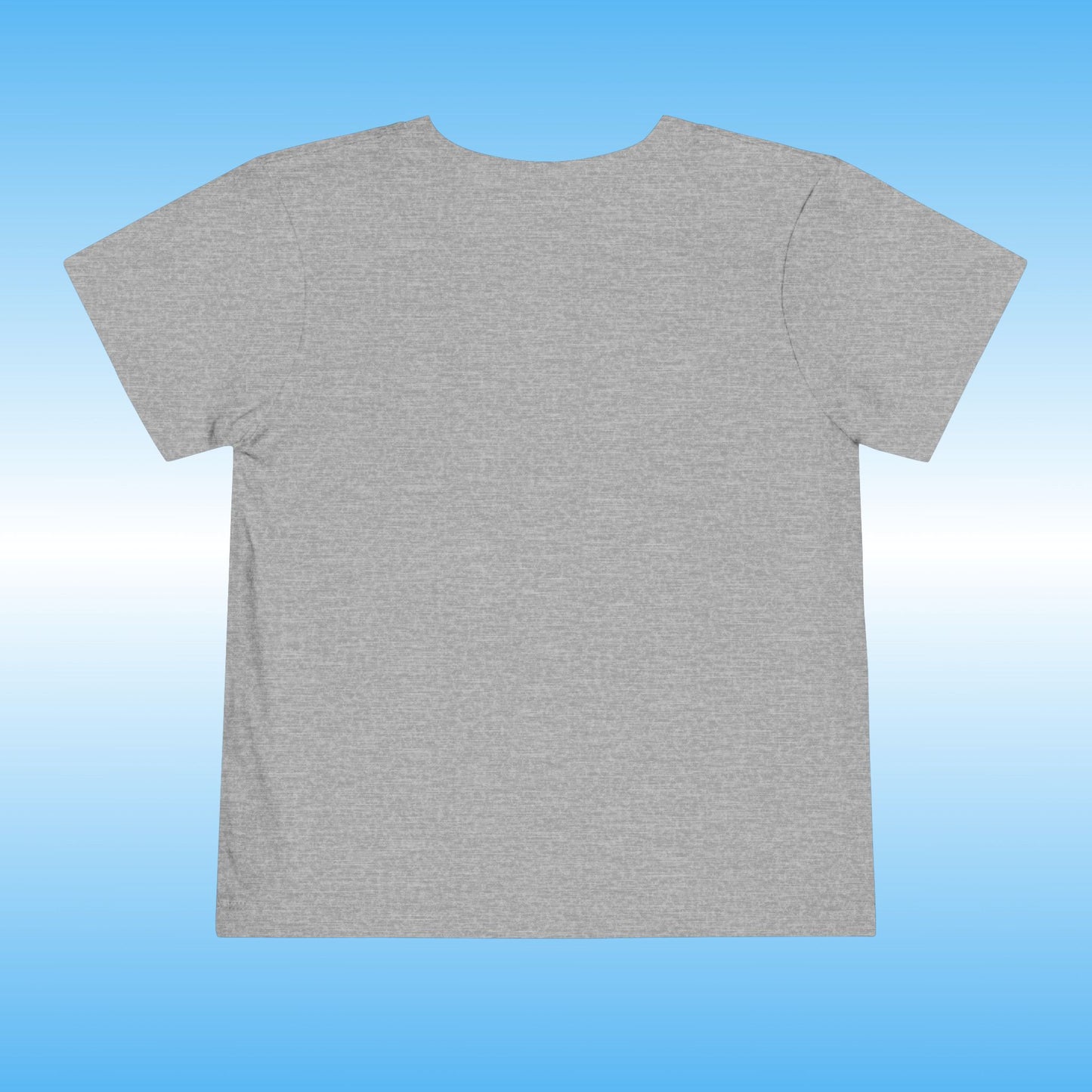 Plain gray t-shirt on a blue gradient background