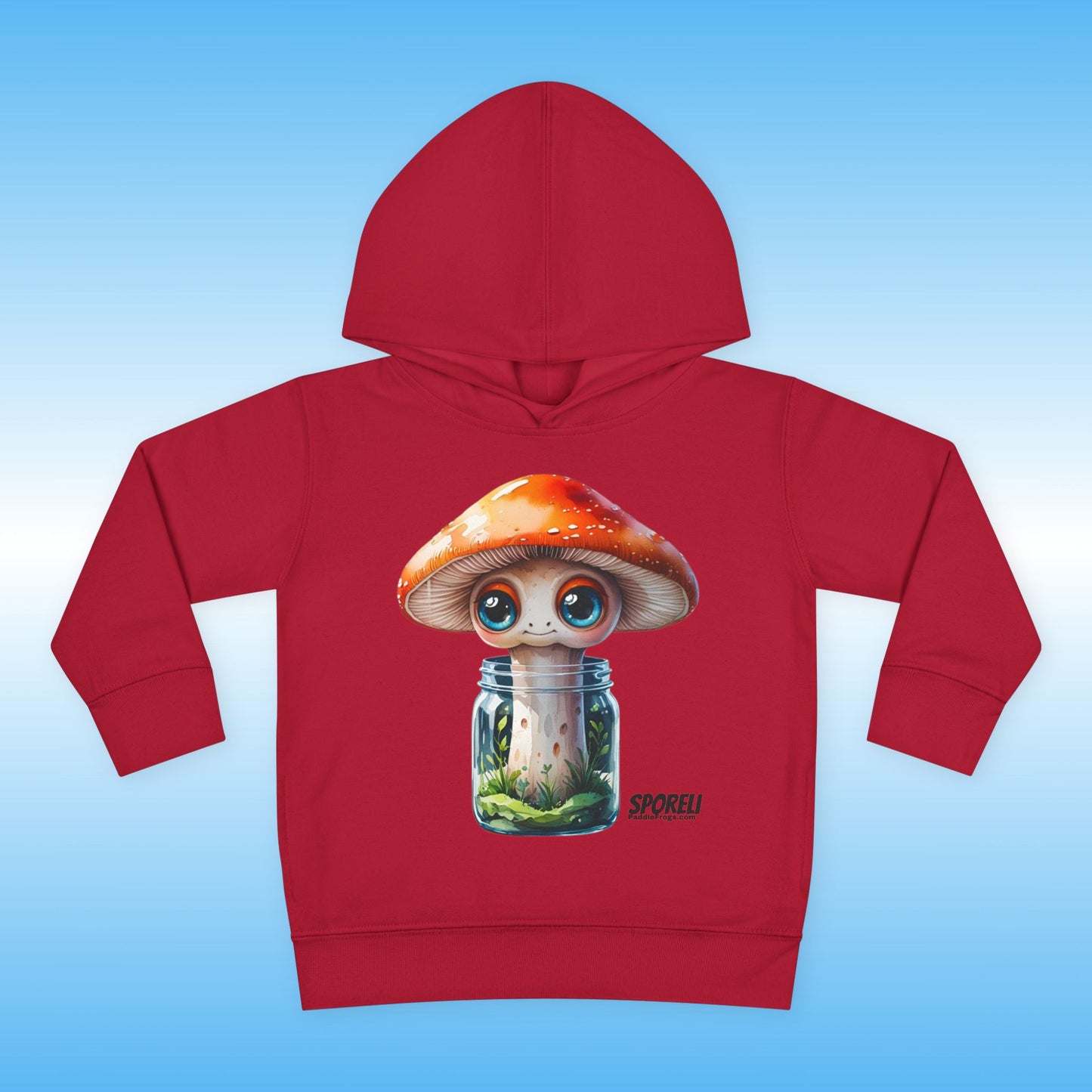 Sporeli Toddler Hoodie | Mushroom in a Jar | Paddle Frogs