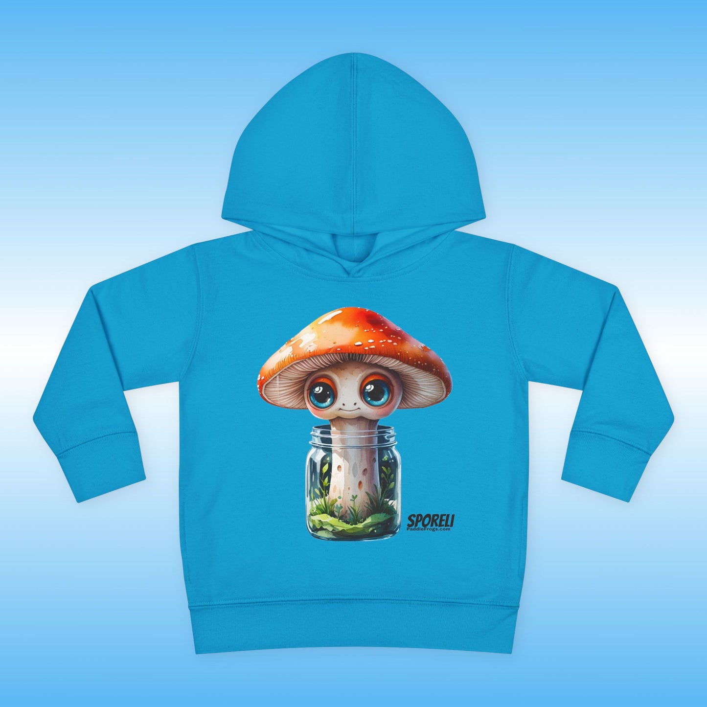 Sporeli Toddler Hoodie | Mushroom in a Jar | Paddle Frogs
