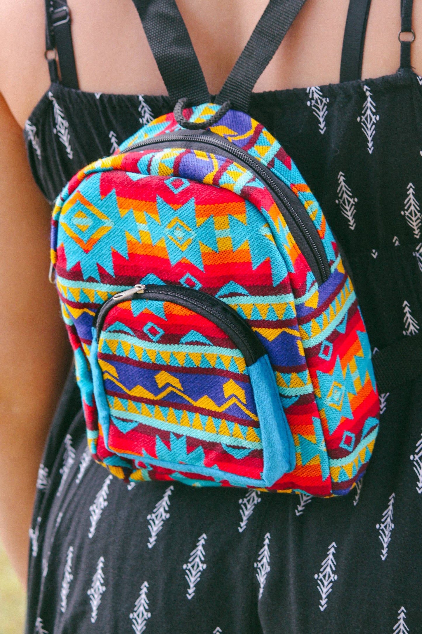 Mini "Baby" Tribal Striped Ecuadorian Backpack