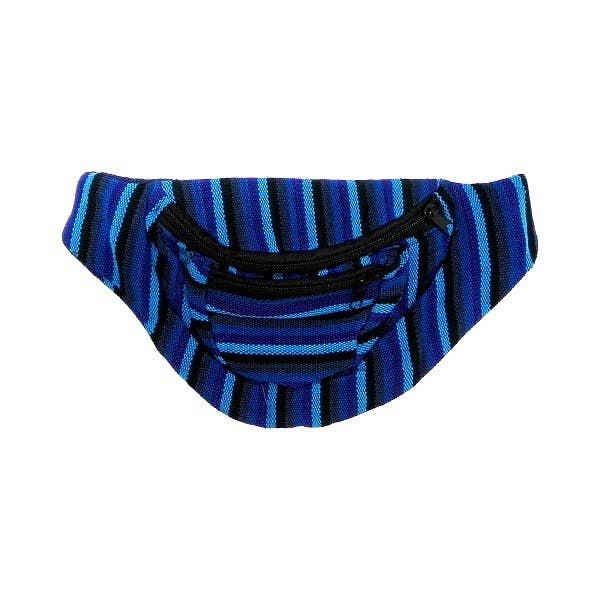 Woven Striped Guatemalan 2 Zipper Fanny Pack