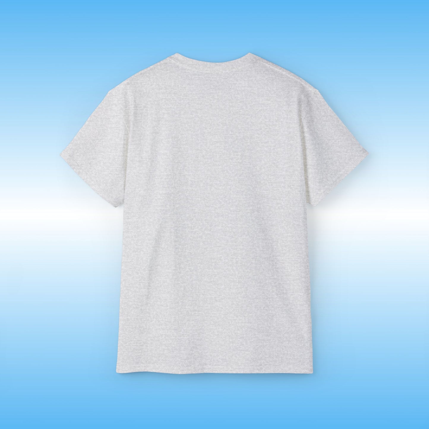 Plain gray t-shirt on a blue background
