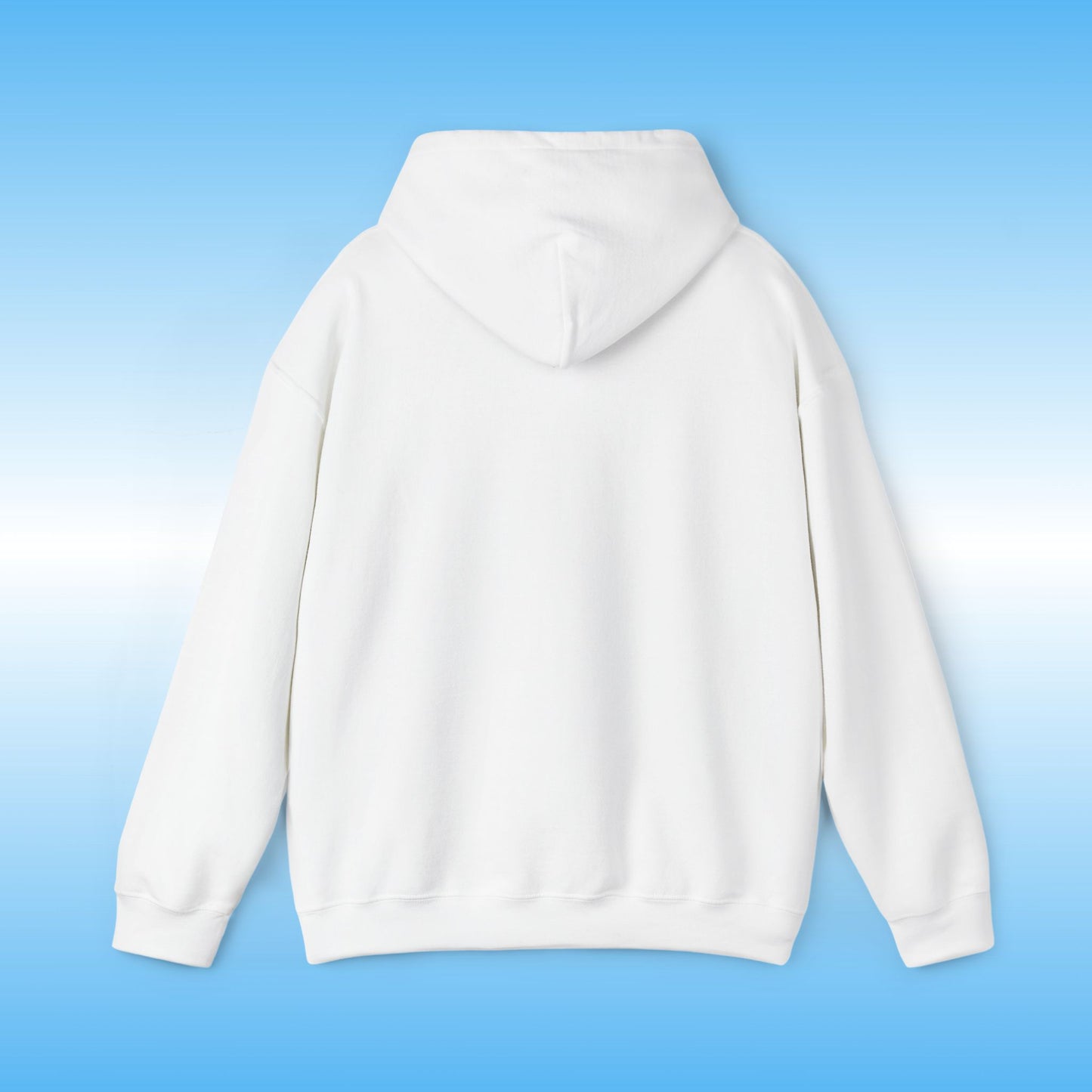 White hoodie on a blue background