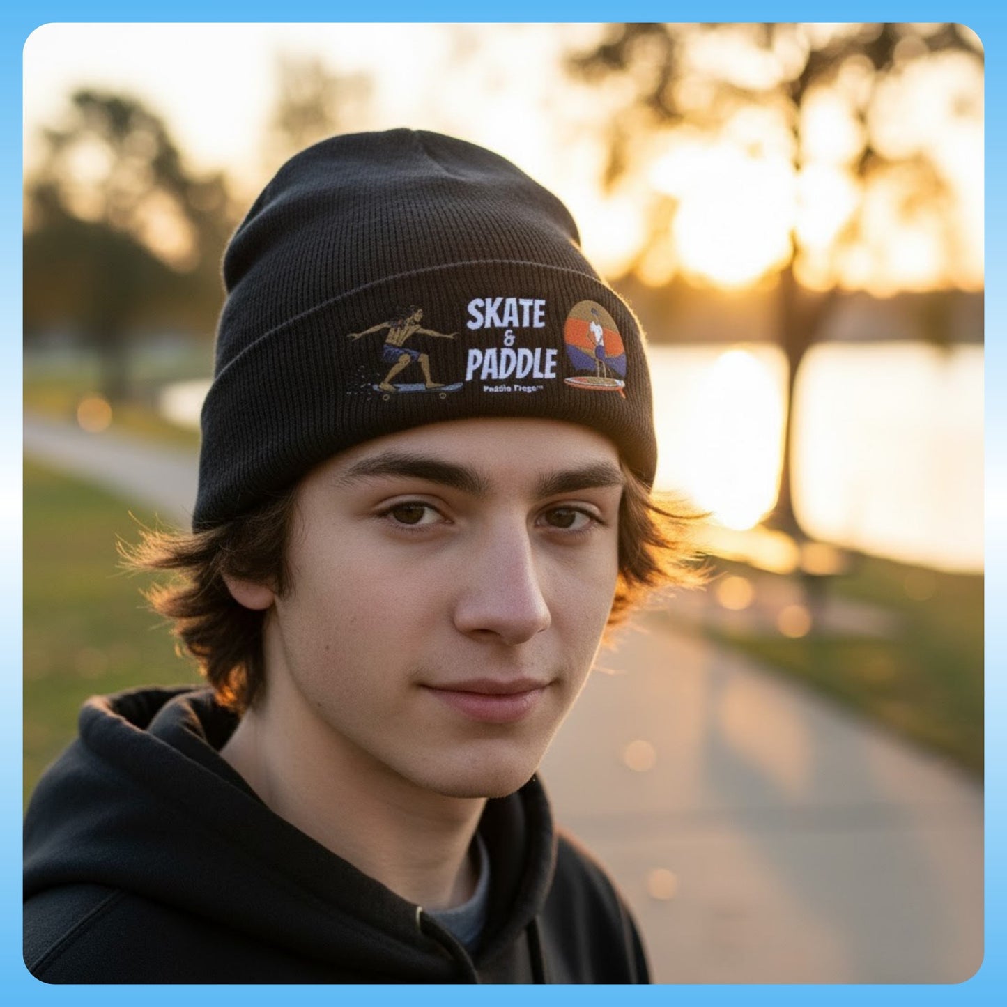 A Rhythmic Life: The Skate & Paddle Beanie Men's Black