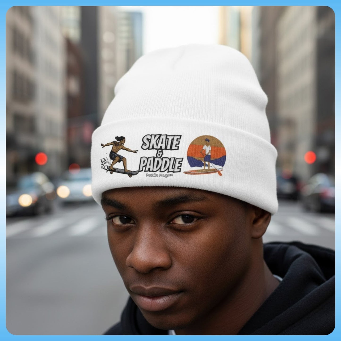 A Rhythmic Life: The Skate & Paddle Beanie Men's White