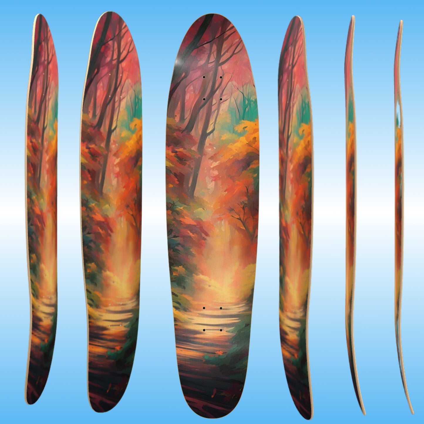 Autumn Trail Longboard Professional Skateboard Deck by Paddle Frogs