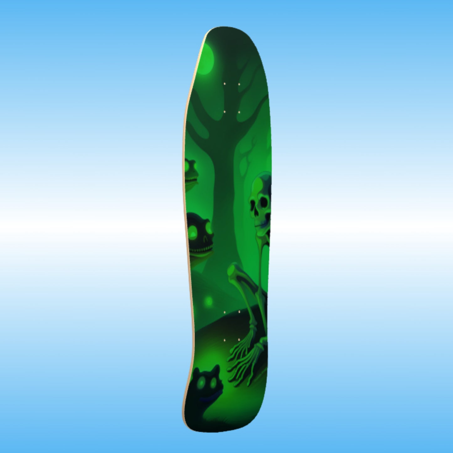 Best Friends Glow Professional skateboard deck by Paddle Frogs Glowing Green