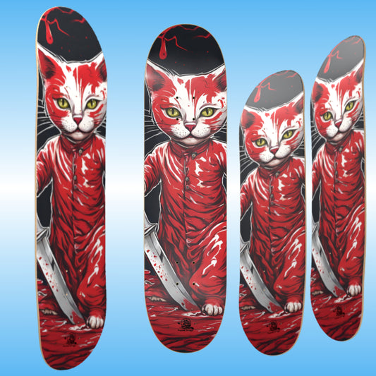 Bloody Kitty | Professional Skateboard Deck | Paddle Frogs | four (4) Angles of the Skate Deck