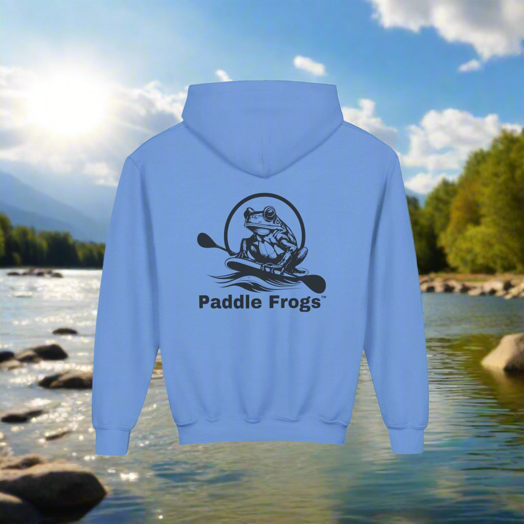 Blue Hoodie Sweatshirt for Kids to keep Warm Paddle Frogs
