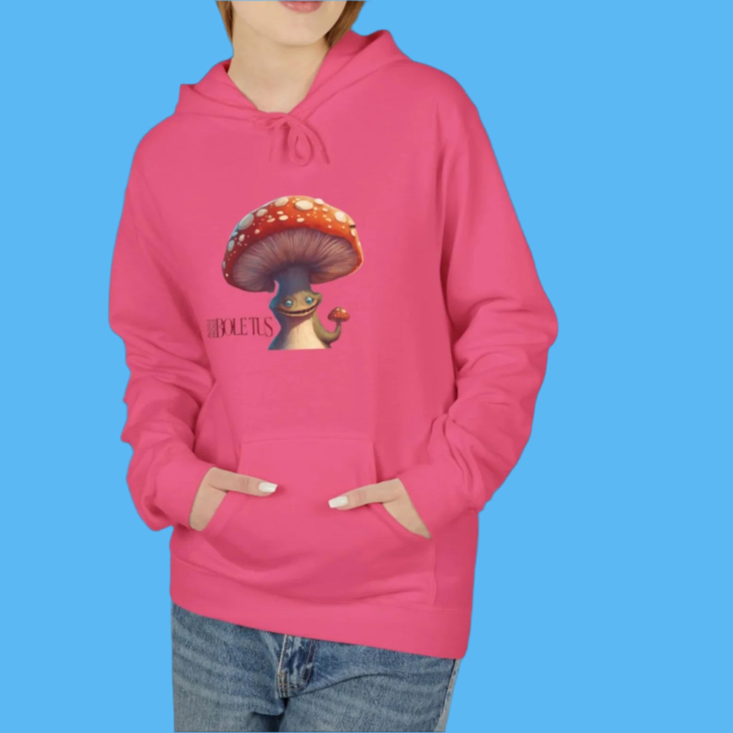Boletus Bright Pink Hoodie by Paddle Frogs the one and only Boletus that you've grown to love and now in Bright PINK for ladies that skate