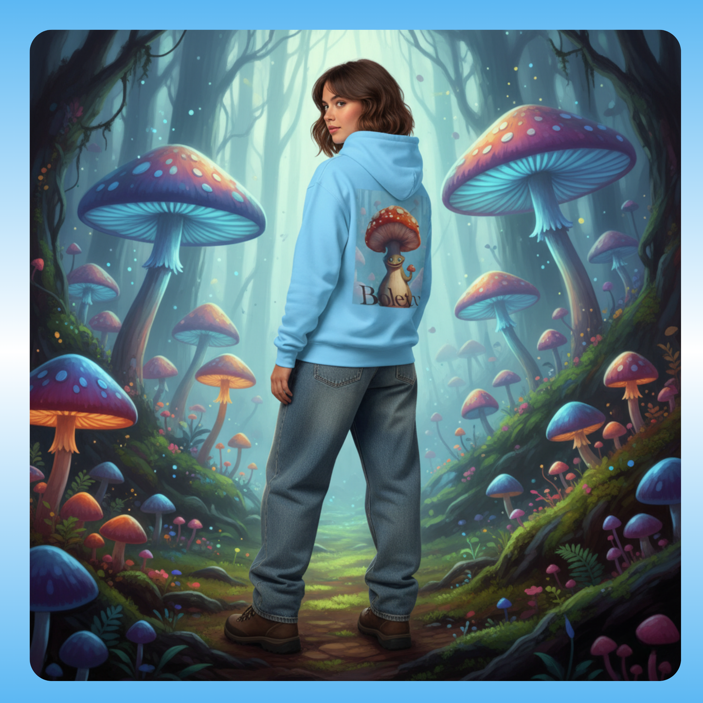 Boletus | Fleece Pullover Hoodie Eco-Friendly & Cozy | Paddle Frogs™ Magic Mushroom Forest