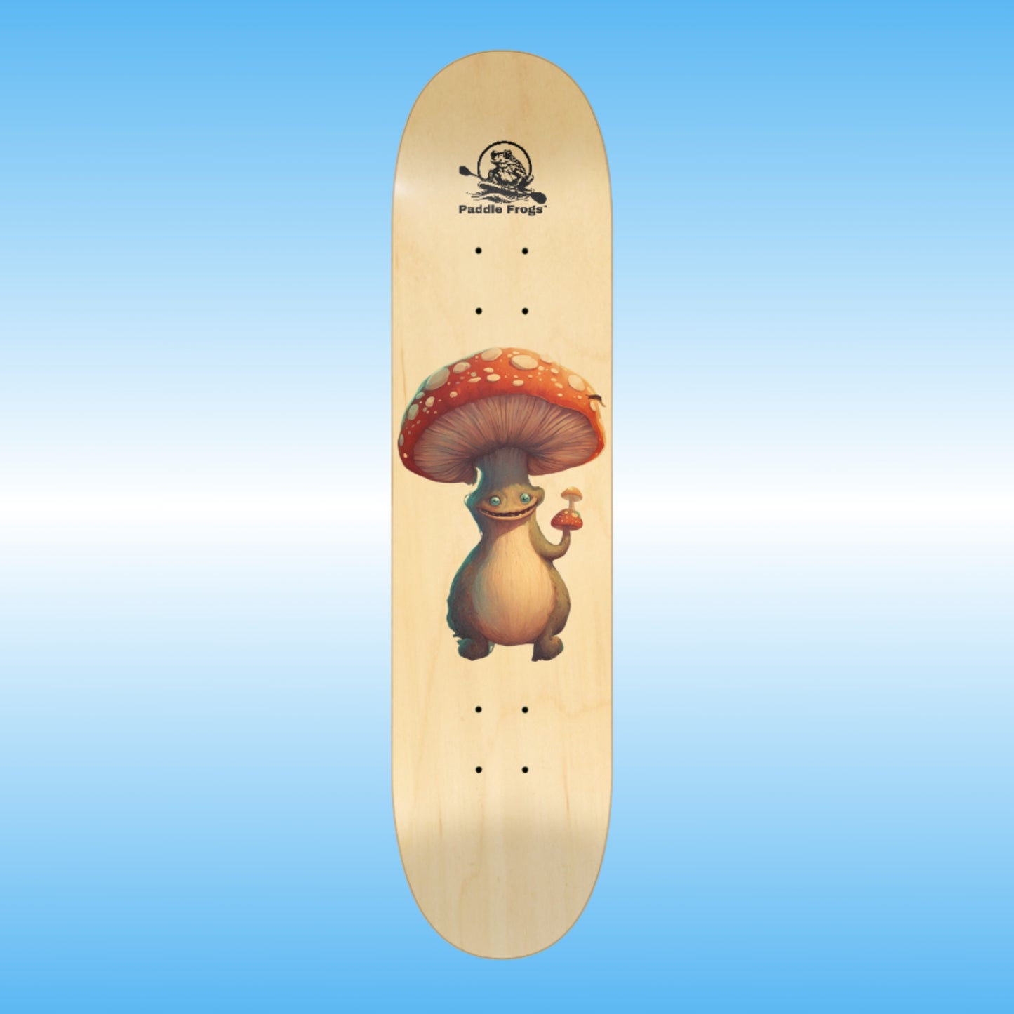 Boletus | Professional skateboard deck by Paddle Frogs 1 one curve angle shot image center straight