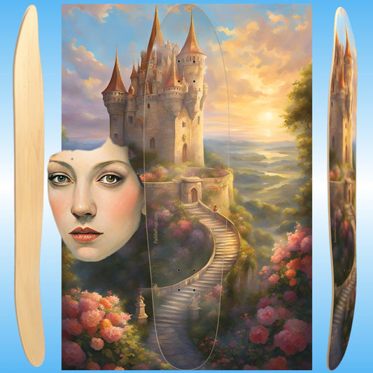 Castle Coaster | Longboard skateboard deck | Paddle Frogs | Art