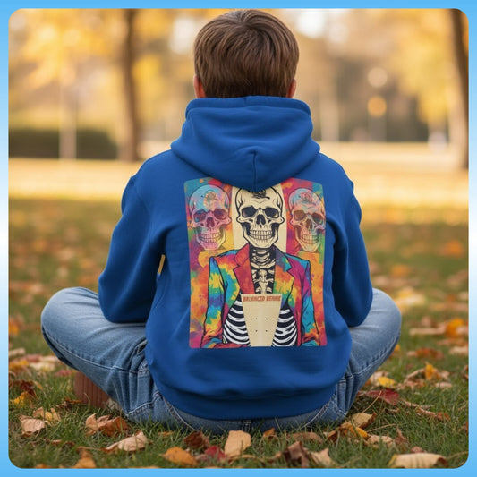 Crisscross applesauce wearing Royal Blue | Paddle Frogs™ Kids Balanced Bennie Youth Hoodie