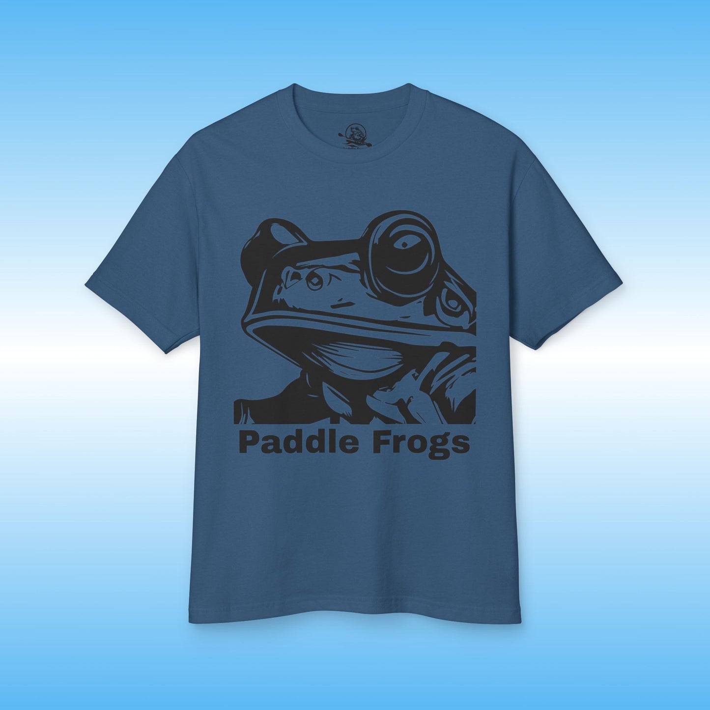 Faded Navy Blue Olive Chaos vs Sea Queen T-shirt | Paddle Frogs Skater and paddle boarder shirt