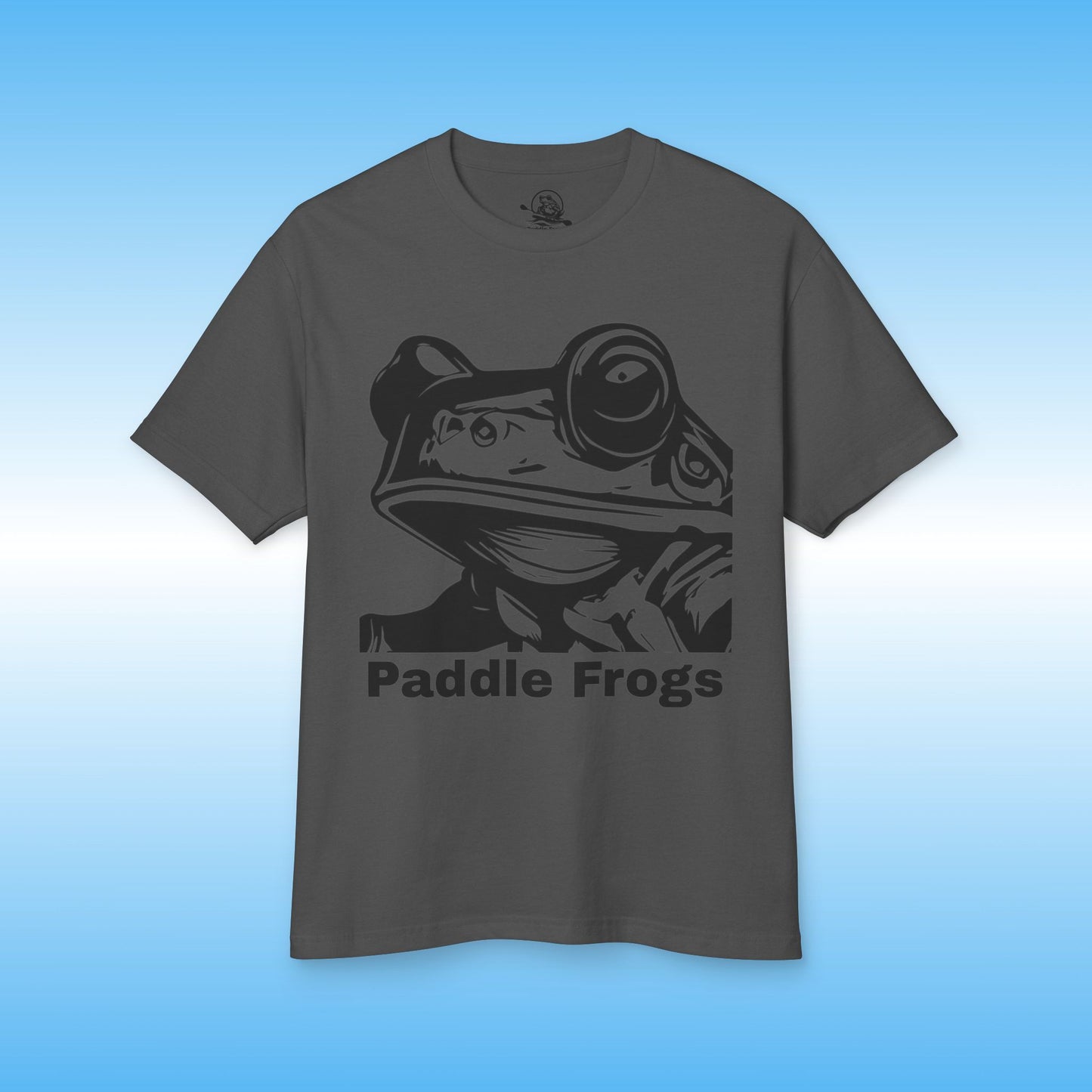Faded black Olive Chaos vs Sea Queen T-shirt | Paddle Frogs Skater and paddle boarder shirt