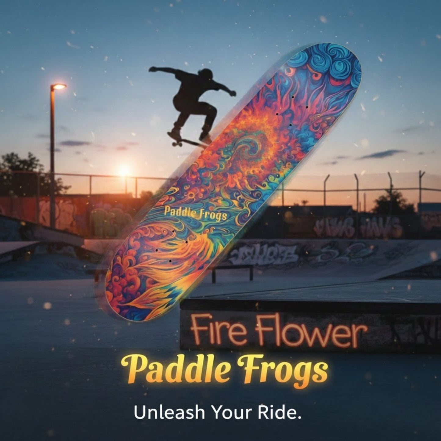 Fire Flower Tie Dye Skateboard Deck: The 7.5" Psychedelic Bloom