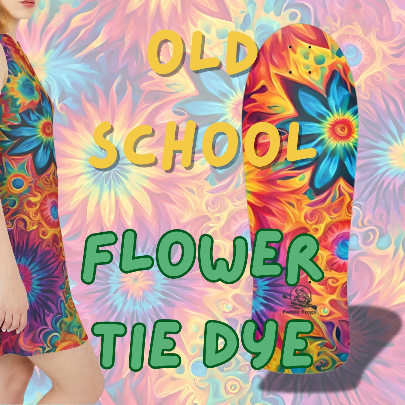 Flower Tie Dye Classic 7 layer Thrasher Old School Skateboard Deck