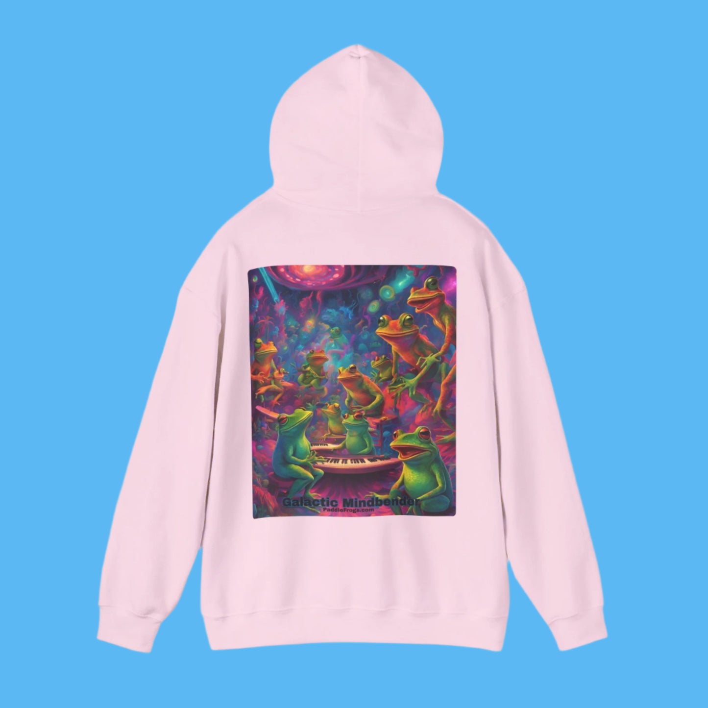 Galactic Mindbender by Paddle Frogs in light Pink Hooded Jacket with Pockets