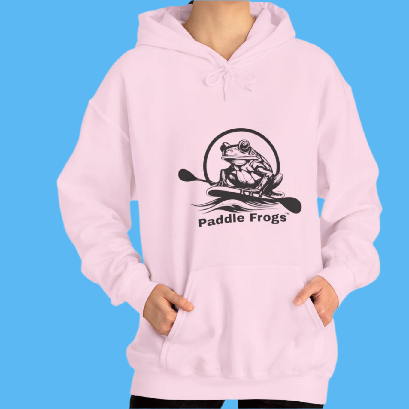 Galactic Mindbender by Paddle Frogs in light Pink Hooded Jacket with Pockets Logo on the front