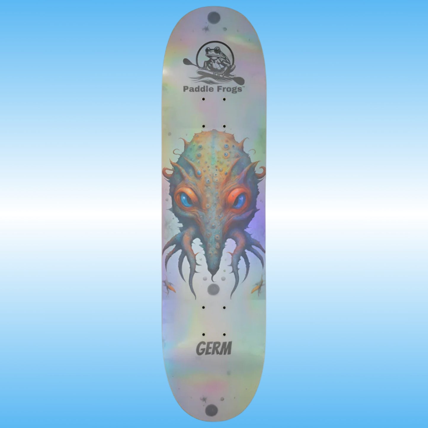 Germ Skateboard Deck
rides alongside the Paddle Frogs™ crew.