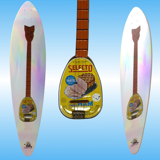 Ham Can Banjo - Paddle Frogs -Skateboard - Pintail Longboard Pro Skate Deck
