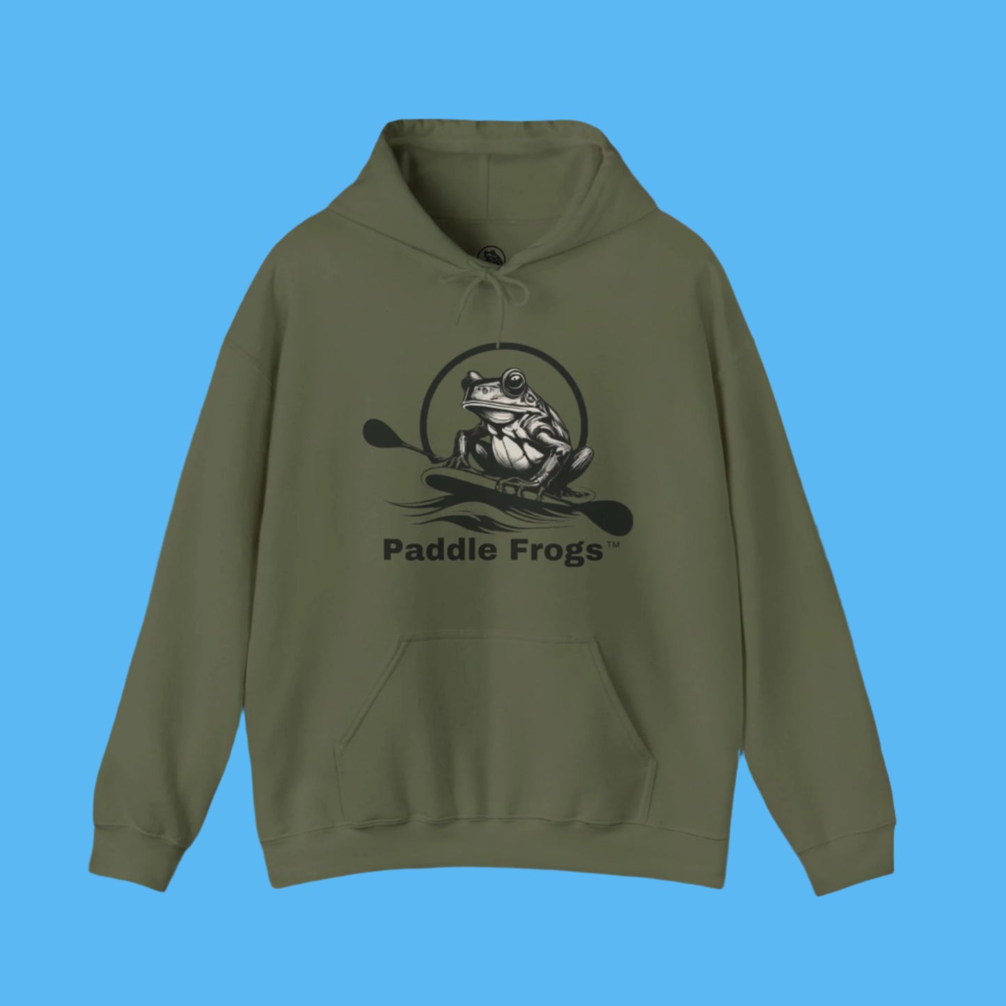 Lady Octopus - sweatshirt Hoodie Dark Army Green Blue Paddle Frogs Hooded sweatshirt