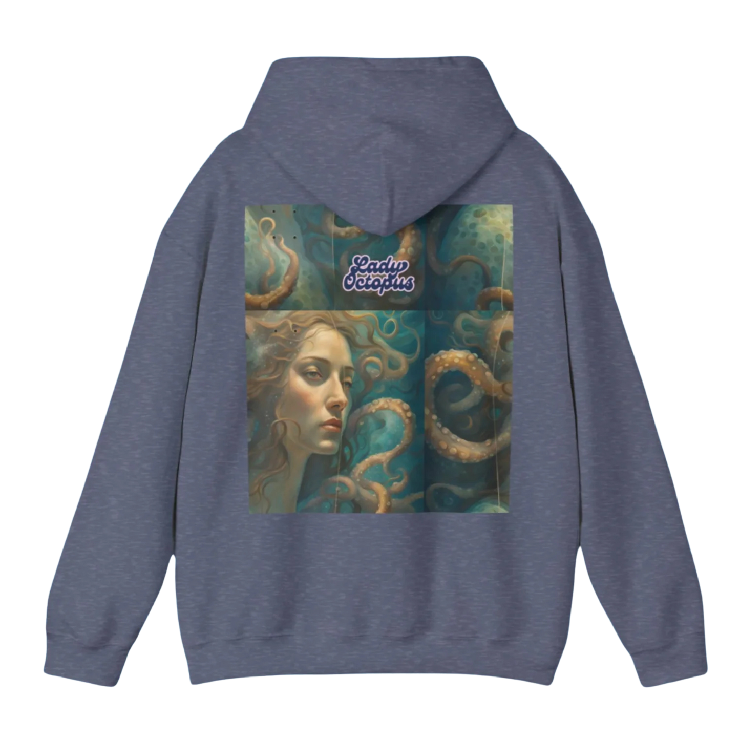 Lady Octopus | Hoodie Sweatshirt | heather blue - Paddle Frogs