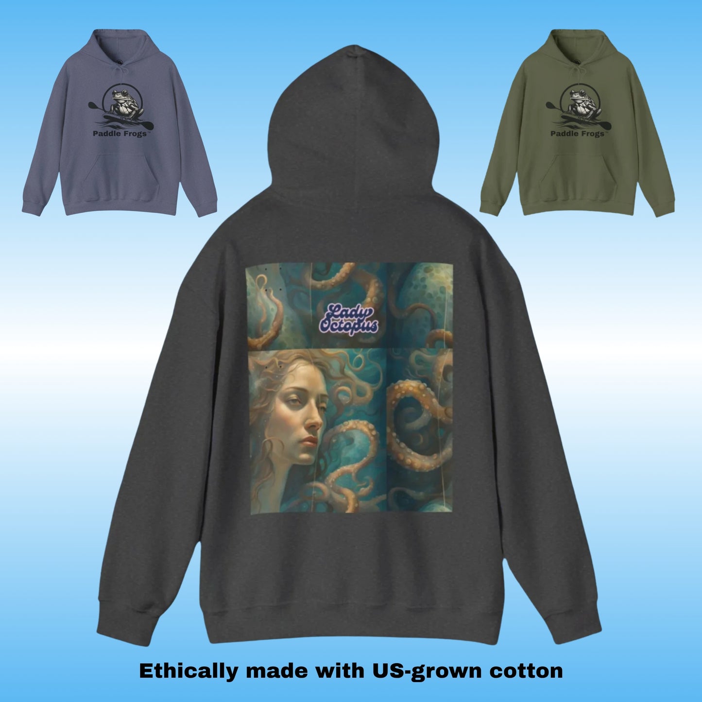 Lady Octopus | Hoodie Sweatshirt by Paddle Frogs