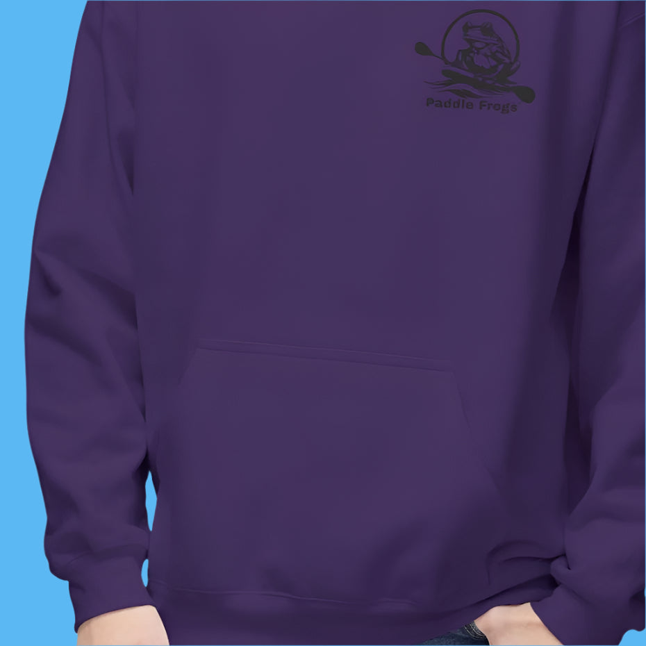 Olive Chaos Fleece Hoodie Jacket by Paddle Frogs Cozy with Pockets Cute comfortable skater Purple Frontside of coat