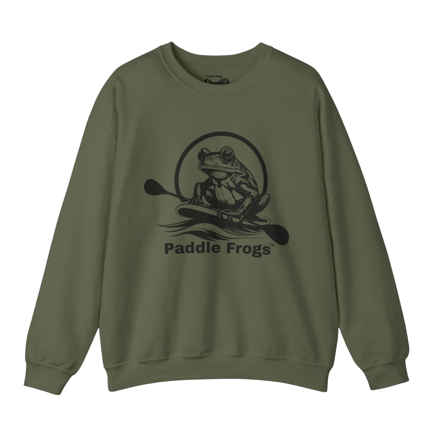 Original Pullover | Paddle Frogs™ Sweatshirt Military Green paddle boarding frog