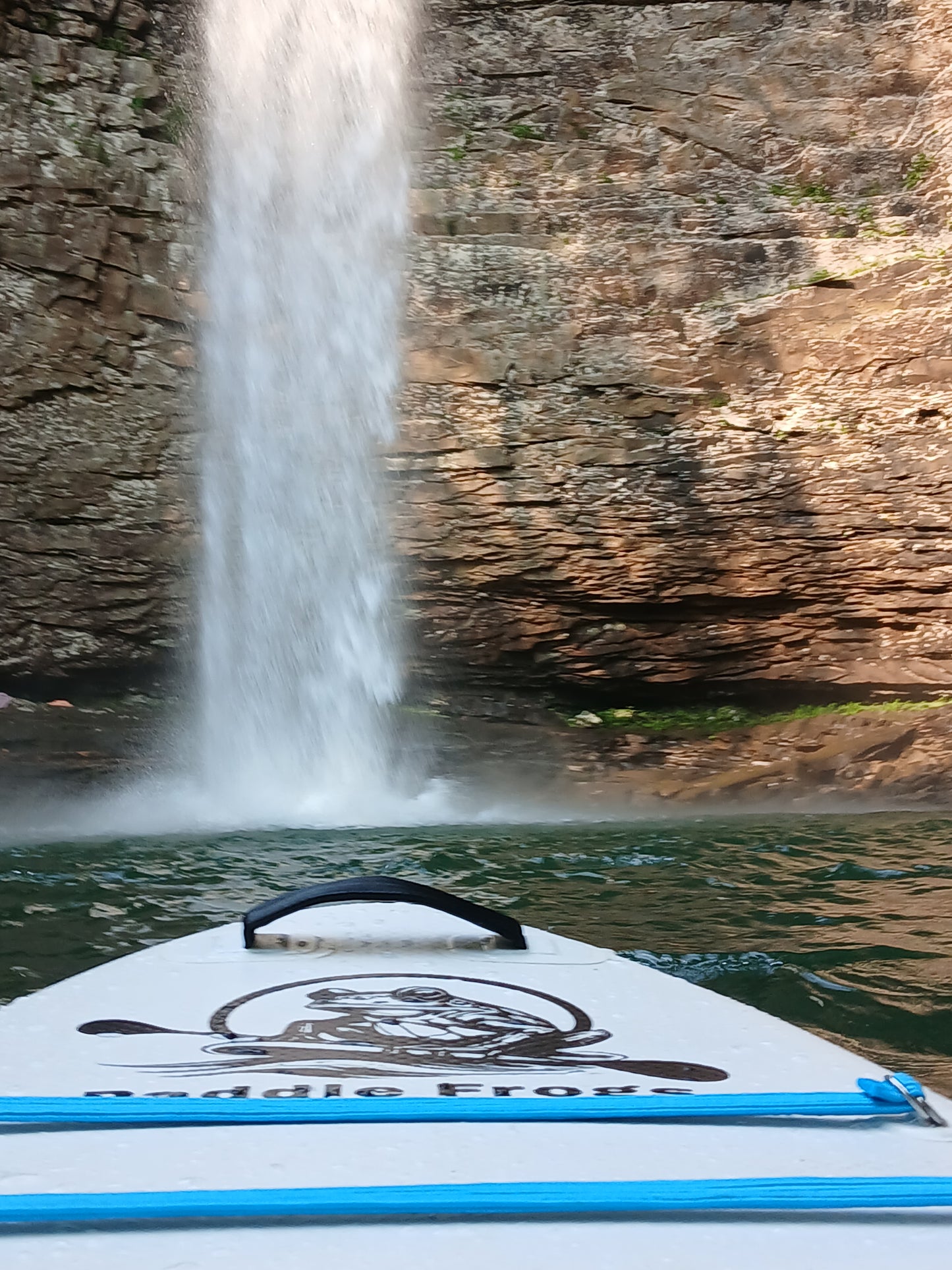 Ozone Falls paddle boarding with Paddle Frogs Divine Escape paddle board