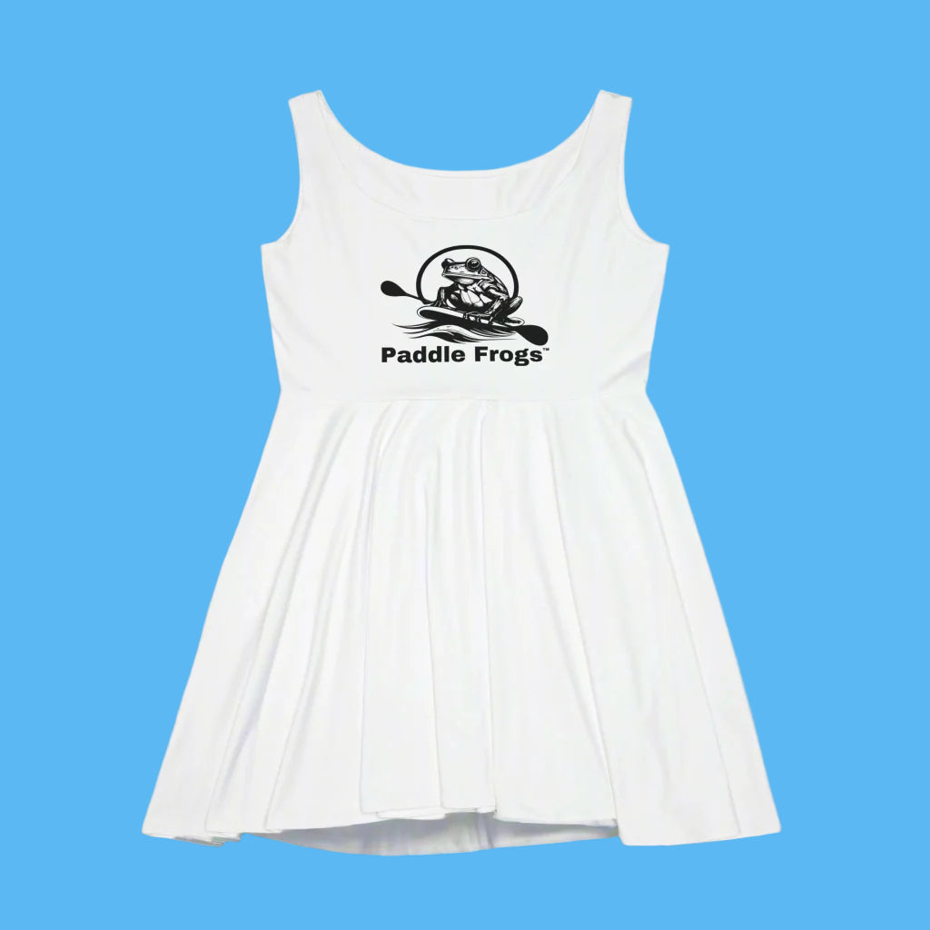 Paddle Frogs Beautiful flowing white dress for Paddle sports and skateboard lovers. Skater Dress