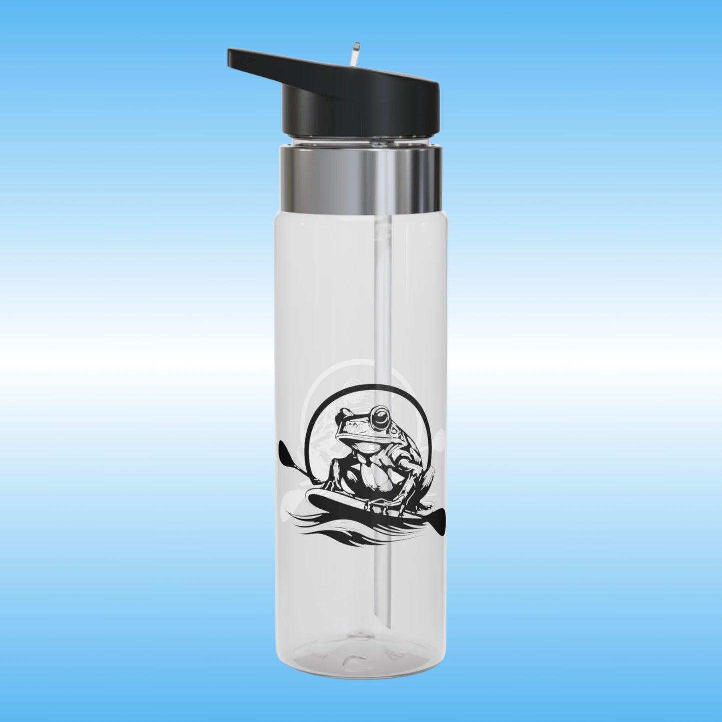 Paddle Frogs Logo on two sides | Crystal Clear Water Bottles Paddle Frogs (Right Side View)