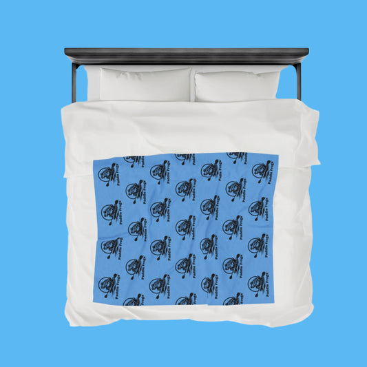Paddle Frogs Outdoor Gear velveteen plush blanket in light blue, available in 3 sizes Medium size