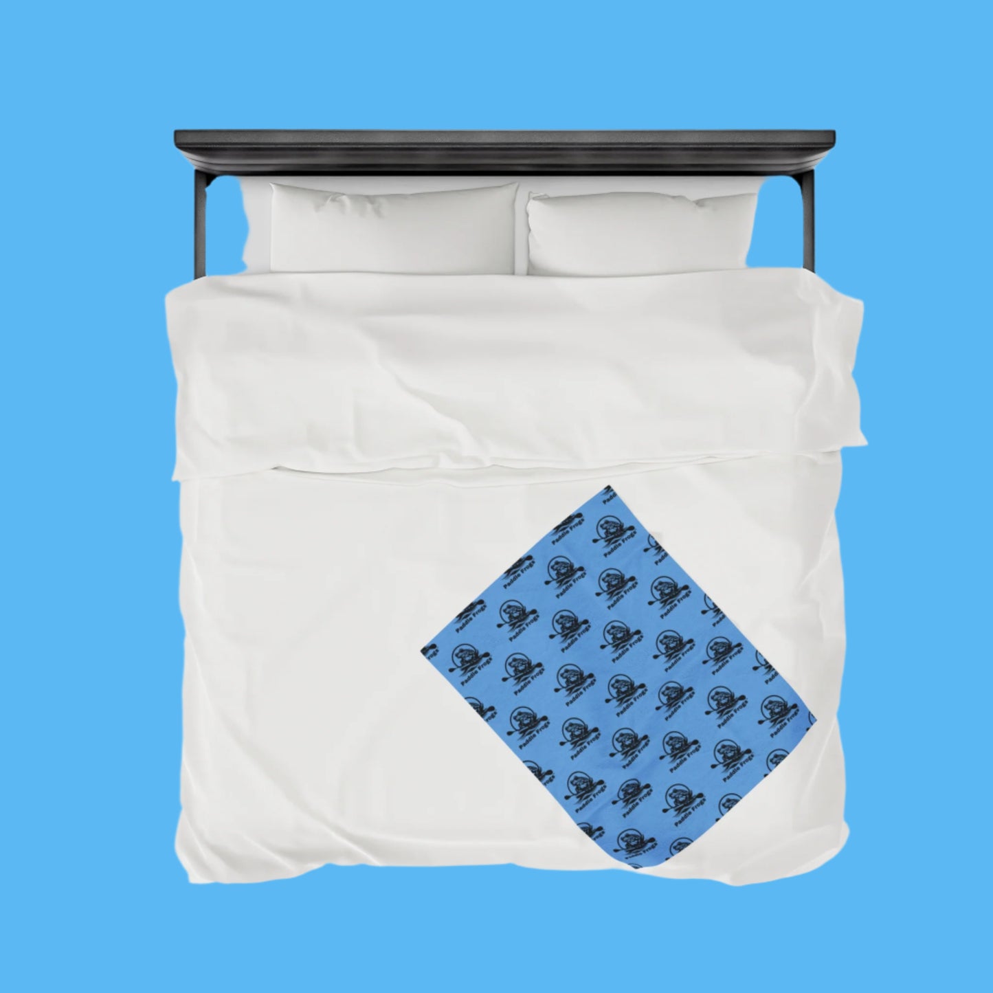 Paddle Frogs Outdoor Gear velveteen plush blanket in light blue, available in 3 sizes Small size