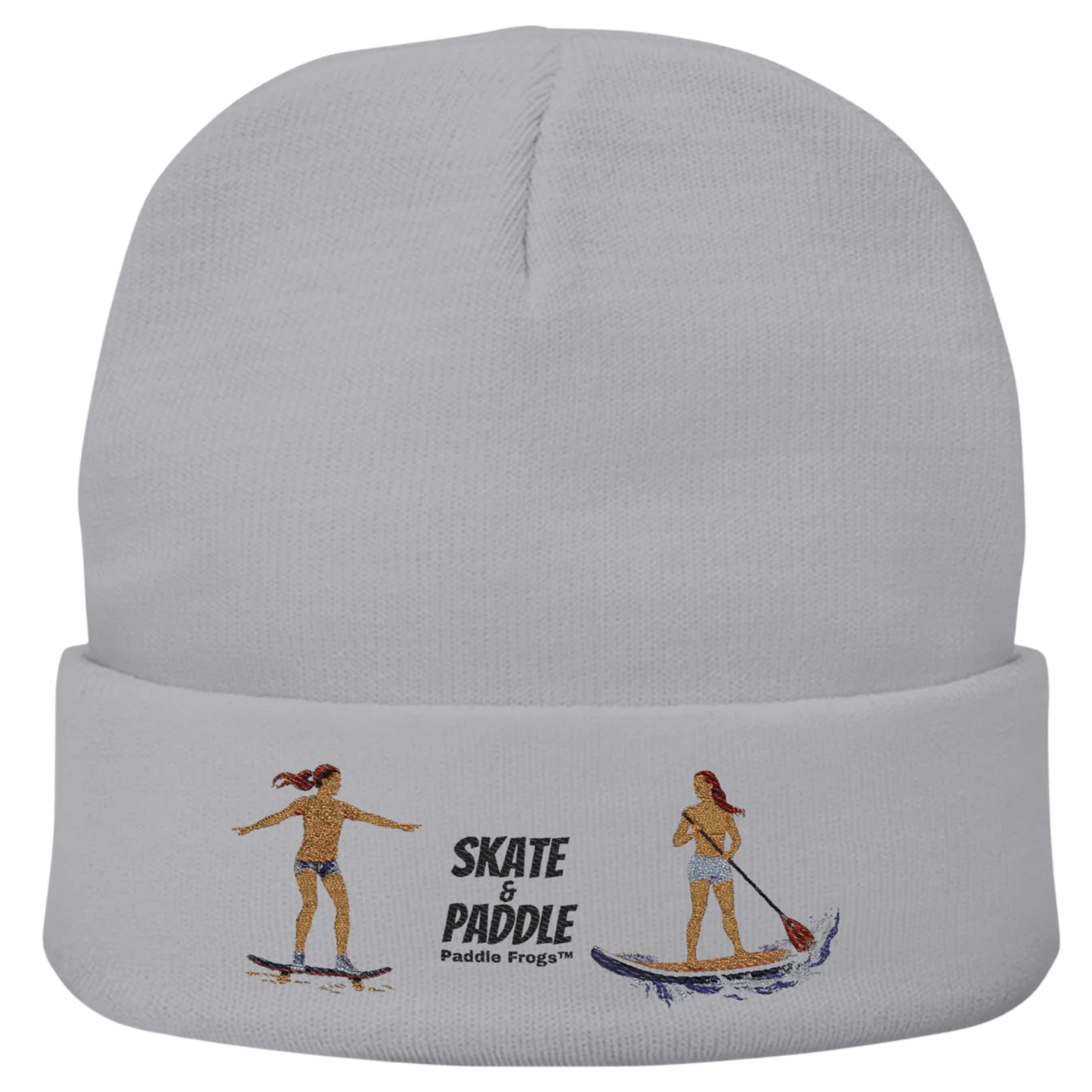 Tides & Trails Beanie: Life in Balance, Skate & Paddle Gray