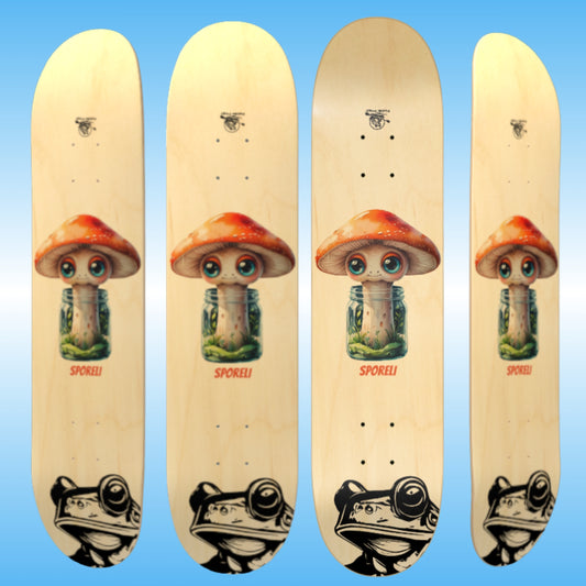 Sporeli 7.5 inch popsicle skateboard seven layer American Maple Paddle Frogs pro skate shop (4 angles)