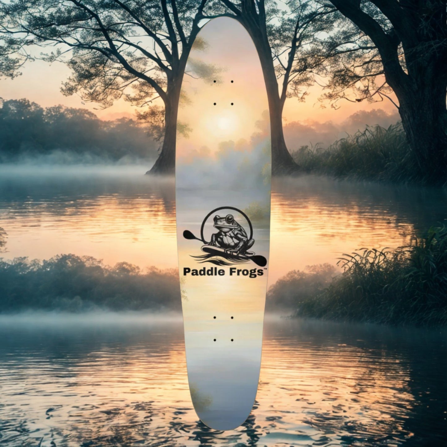 Sunrise Lake - Paddle Frogs - Longboard seven layer maple skateboard deck