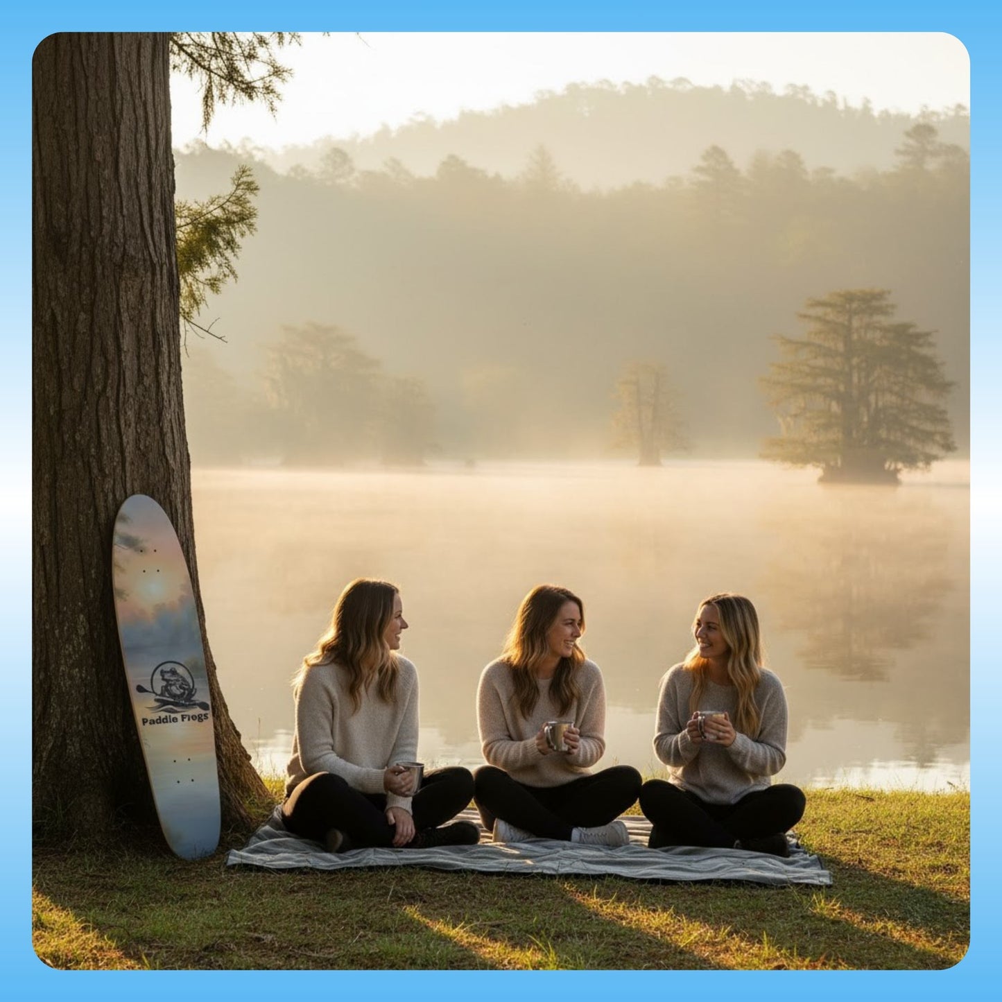 Sunrise Lake | Longboard skateboard | Paddle Frogs 3 ladies