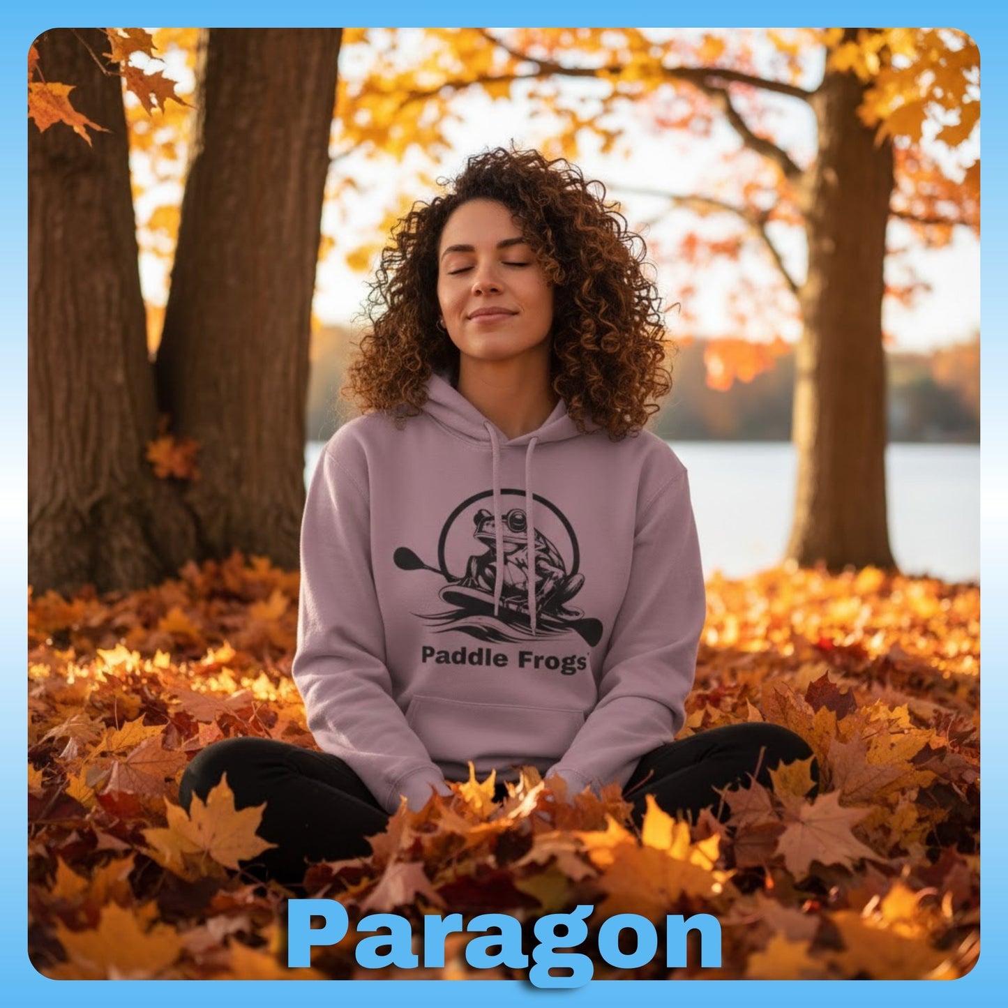 Woman wearing Paragon | Paddle Frogs™ Soft Fleece Hoodie: Soft Fleece, Wild Soul (12 Colors)