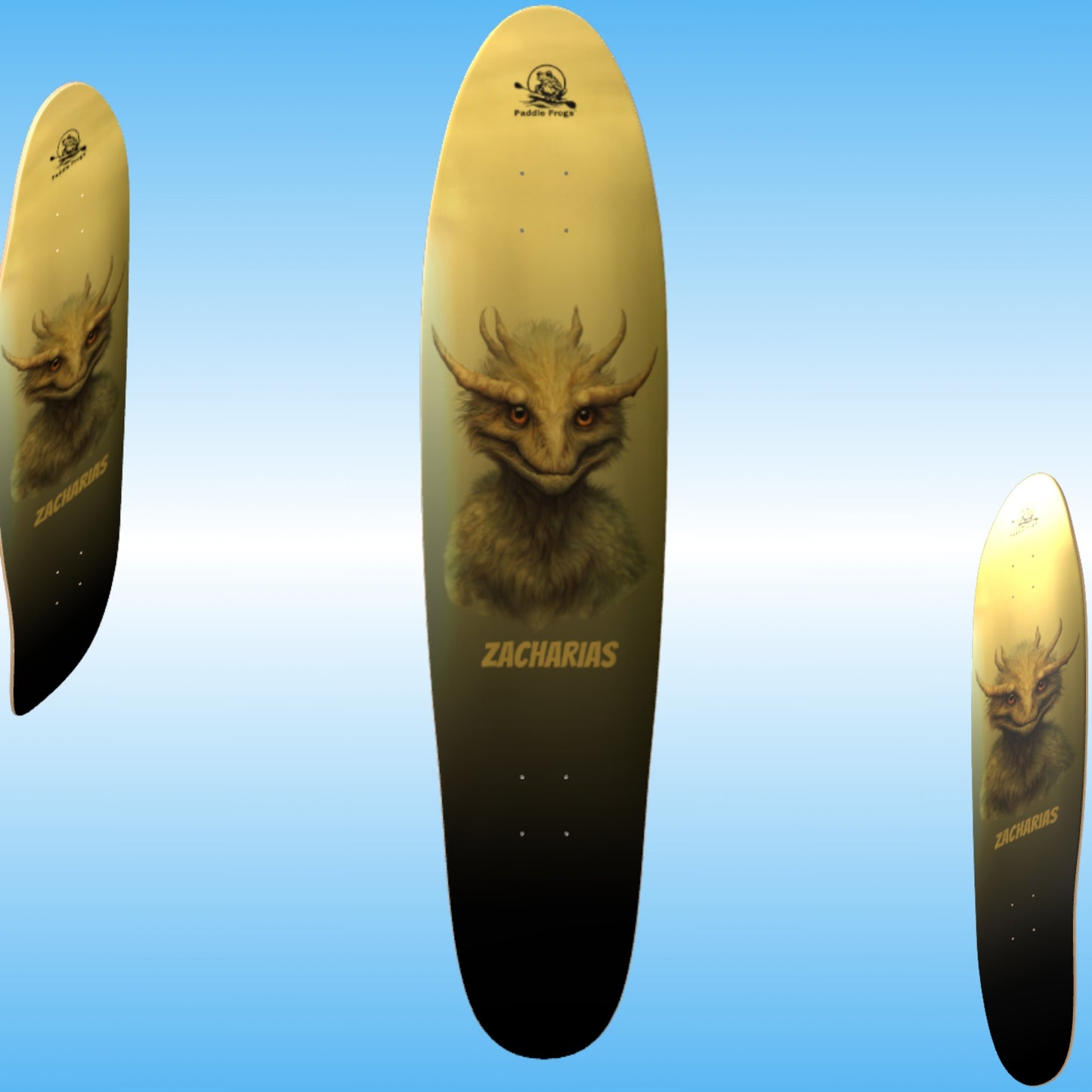 Zacharias 40.5" Gold Longboard skateboard by Paddle Frogs™