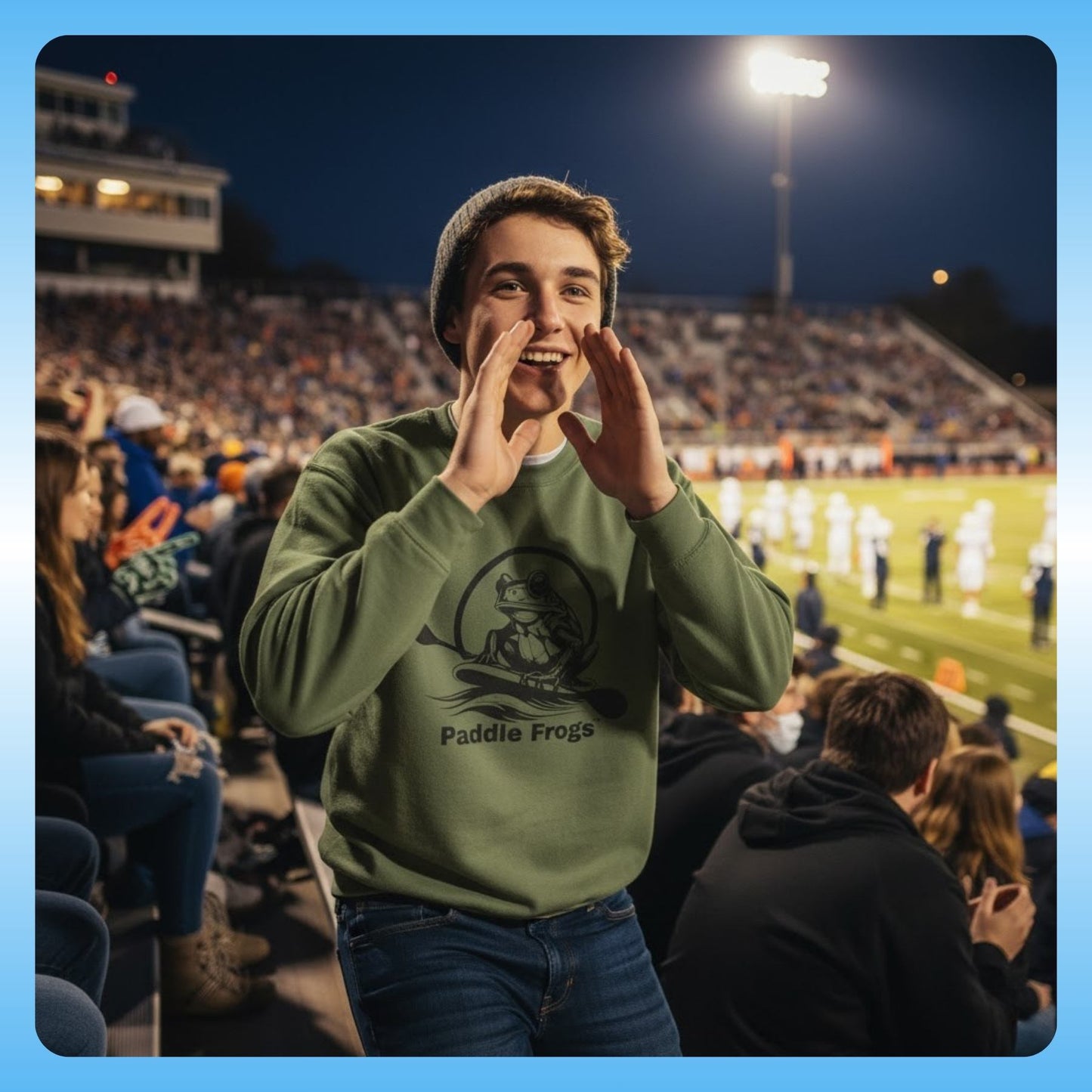 at the high school football game - Original Pullover | Paddle Frogs™ Sweatshirt paddle boarding frog