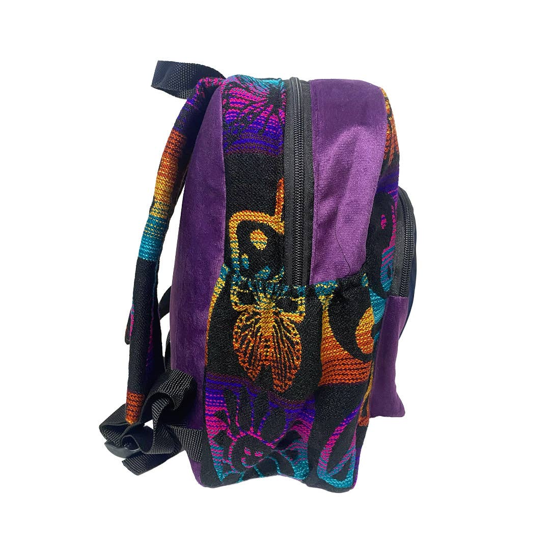 Small Shroom Art Backpack Hippie Boho Style Ecuadorian Bag