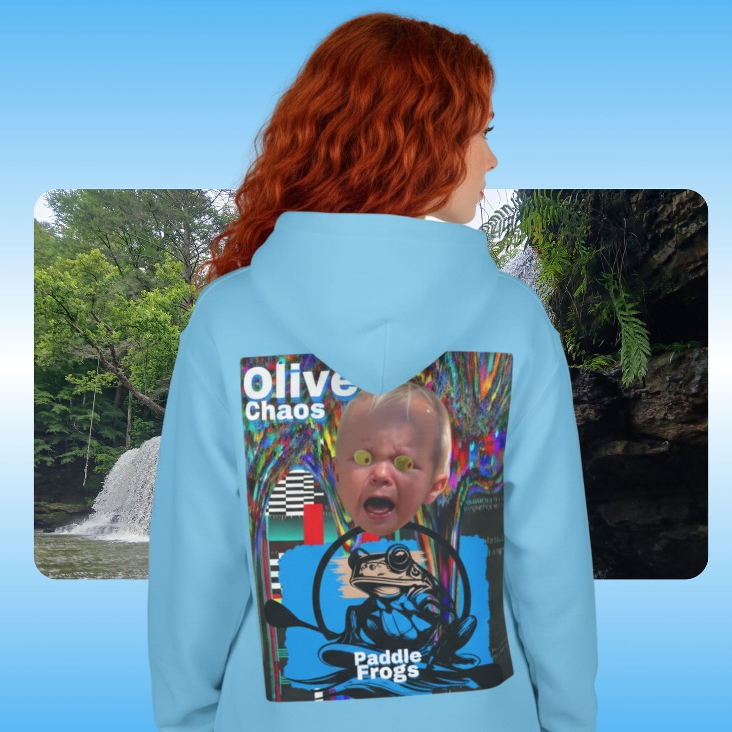 olive Chaos Sky Blue Paddle Frogs Outdoor Gear Hoodie pull over coat