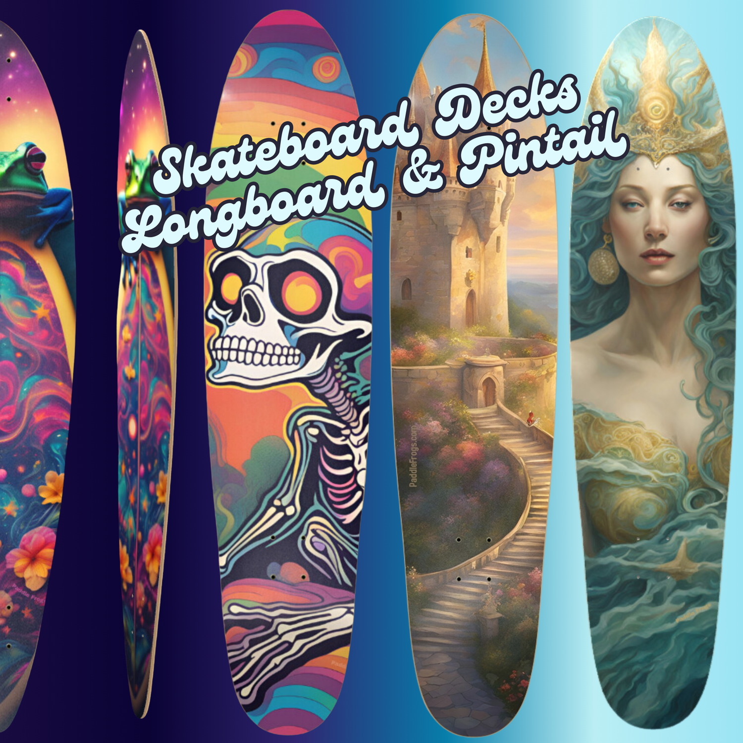 Longboard & Pintail Skateboard Decks by Paddle Frogs Outdoor Gear