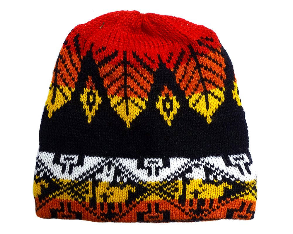 Multicolored Tribal Ethnic Design Winter Knit Beanie Hat