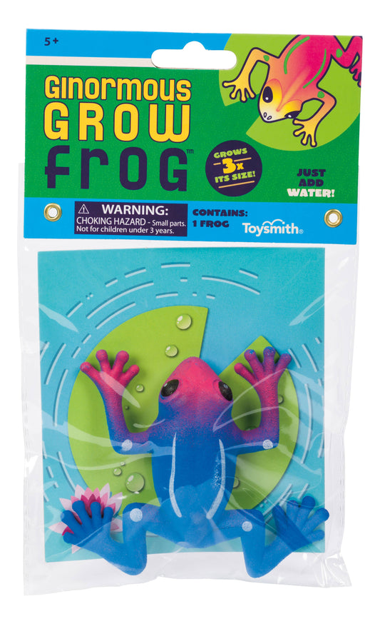 Ginormous Grow Frog packaging with colorful frog illustration and branding details.