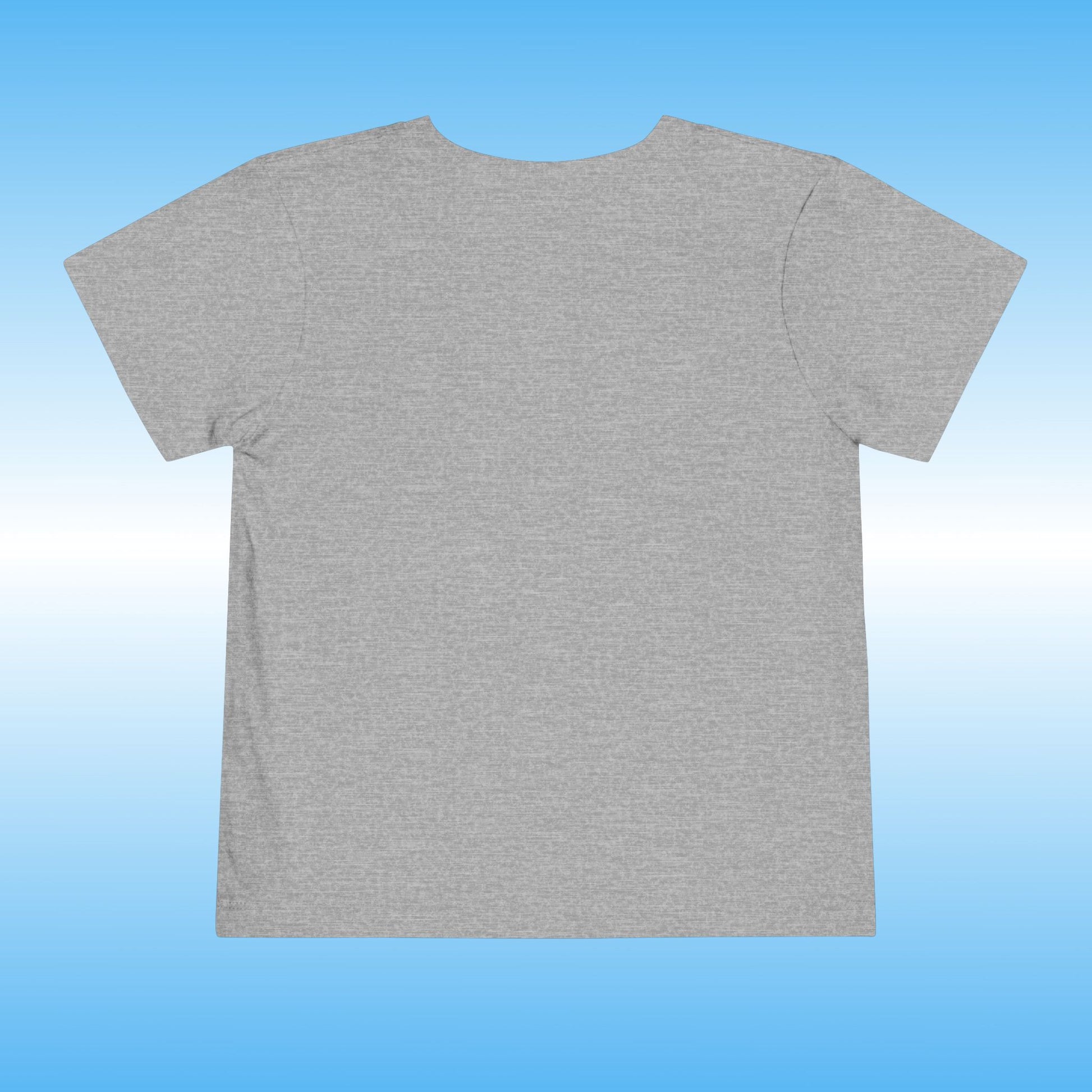 Plain gray t-shirt on a blue gradient background